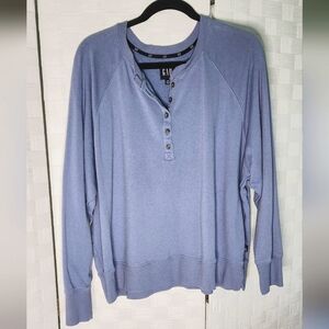 Periwinkle Blue XXL Plus Size Gap Henley Sweatshirt Sweater